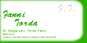 fanni torda business card